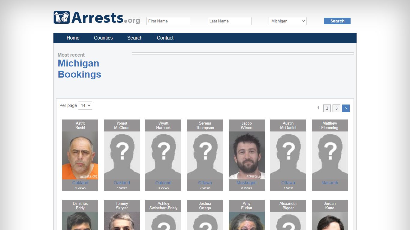 Michigan Arrests and Inmate Search